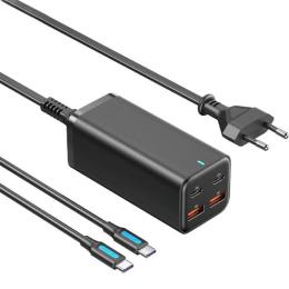 Мережевий зарядний пристрій для телефона Vention 4-Port USB (C + C + A + A) GaN 100W Black EU (FBSBG-EU)