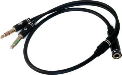 Аудіо-кабель Extradigital mini-jack 3.5(тато)2хmini-jack 3.5(тато), 0.3m
