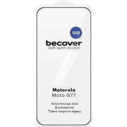 Захисне скло BeCover 10D для Motorola Moto G77 Black (715714)