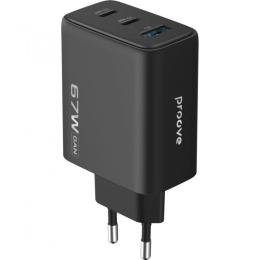 Адаптер живлення для телефона Proove Silicone Power 2 67W (2xType-C + USB) Black (WCSP26120001)