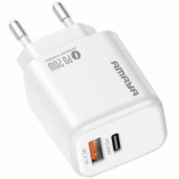 Адаптер живлення для телефона Amaya E43D White 20W (1USB-A/1C)