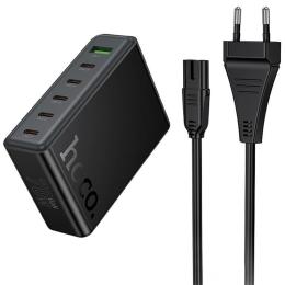 Адаптер живлення для телефона Hoco C152A Modern Black 70W (5USB-C и 1USB-A)