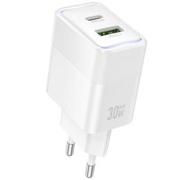 Адаптер живлення для телефона Hoco CS112A Lounge White 30W (1USB-A/1C)