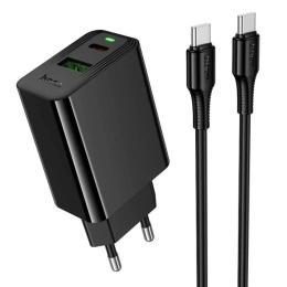 Адаптер живлення для телефона Hoco CS94A Leader Black 20W (1USB-A/1C)