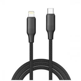 Дата-кабель ColorWay Type-C (тато)  -  Lightning (тато) TPE embossed 30W 2м Black (CW-CBPDCL102-BK)