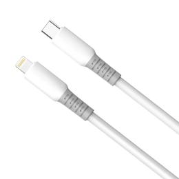 Дата-кабель ColorWay Type-C (тато)  -  Lightning (тато) liquid silicone 30W 1м White (CW-CBPDCL093-WT)