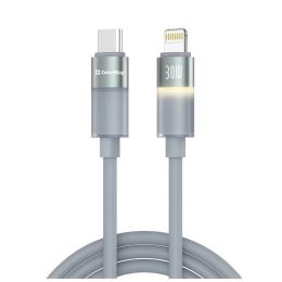 Дата-кабель ColorWay Type-C (тато)  -  Lightning (тато) warm light 30W 1м Gray (CW-CBPDCL092-GR)