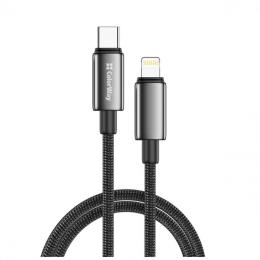 Дата-кабель ColorWay Type-C (тато)  -  Lightning (тато) zinc alloy braided 30W 1м Black (CW-CBPDCL098-BK)