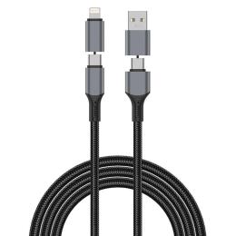 Дата-кабель WIWU C085 Raptor Pro 4in1 Type-C to USB/Type-C (тато) to Lightning (тато) 240W (1.2m) (00000081426_1)