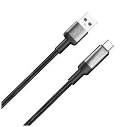 Дата-кабель ColorWay USB (тато)  -  Type-C (тато) braided wire 6А 2м Black (CW-CBUC097-BK)