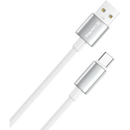 Дата-кабель ColorWay USB (тато)  -  Type-C (тато) zinc alloy braided 3А 2м White (CW-CBUC099-WT)