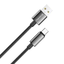 Дата-кабель ColorWay USB (тато)  -  Type-C (тато) zinc alloy braided 3А 2м Black (CW-CBUC099-BK)