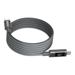 Дата-кабель Choetech XCC-1067 Magnetic USB-C (тато) to USB-C (тато) PD60 Вт 1, 2 м Gray (XCC-1067-GY)