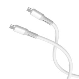 Дата-кабель ColorWay Type-C (тато)  -  Type-C (тато) liquid silicone 3А 1м White (CW-CBPDCC093-WT)