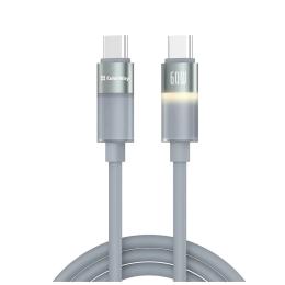 Дата-кабель ColorWay Type-C (тато)  -  Type-C (тато) warm light 60W 3А 1м Gray (CW-CBPDCC092-GR)