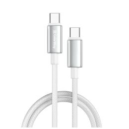 Дата-кабель ColorWay Type-C (тато)  -  Type-C (тато) zinc alloy braided 100W 5А 1м White (CW-CBPDCC098-WT)