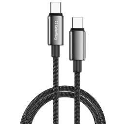 Дата-кабель ColorWay Type-C (тато)  -  Type-C (тато) zinc alloy braided 100W 5А 1м Black (CW-CBPDCC098-BK)