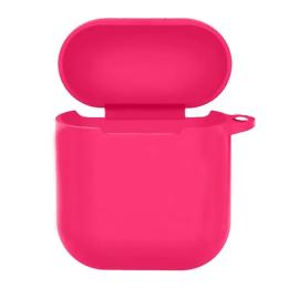 Чохол для навушників EpiK Apple Airpods 1/2 Silicone Case New with carabine Pink