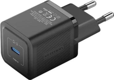Мережевий зарядний пристрій для телефона Vention 1xUSB-C 20W GaN + USB-C cable М-М Black