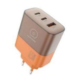 Мережевий зарядний пристрій для телефона WUW WUW-C215 65W Charger 2 USB C + USB A Brown Orange