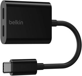 Перехідник Belkin RockStar Type-C  -  Type-C Audio + Power 0.14 м 60W Black (F7U081btBLK)