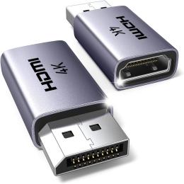 Перехідник Ugreen DP130 DisplayPort to HDMI 4K Adapter 2pcs Gray (55935)