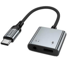 Перехідник Hoco UPA34 Type-C to Type-C + 3.5mm Metal Gray