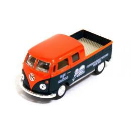 Іграшкова машинка Kinsmart Volkswagen Bus Double Cab Pickup Delivery 1963 KT5396W Orange