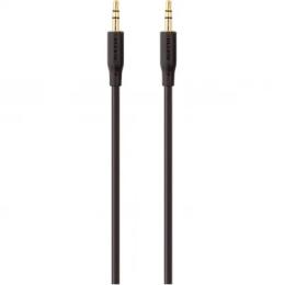 Кабель мультимедійний jack 3.5mm - M/M, портативний, 2m, black/gold Belkin (F3Y117BT2M)
