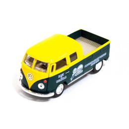Машинка Volkswagen Bus Double Cab Pickup Delivery 1963 Kinsmart KT5396W інерційна, 1:34 (Жовтий)