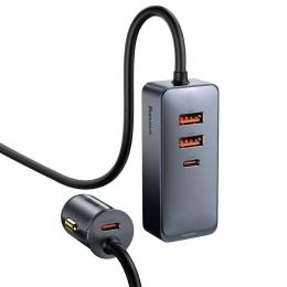 Автомобільний адаптер для телефона Baseus Share Together PPS Fast Charging Car Charger with Extension Cord 120W Black (CCBT-A0G)