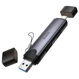 Картрідер Hoco HB56 Victory USB/Type-C 3-in-1 card reader Metal Gray