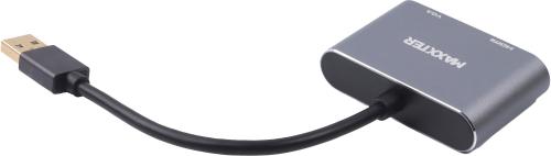 Перехідник Maxxter V-AM-HDMI-VGA USB (тато) - VGA (мама) HDMI (мама)