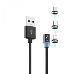 Дата-кабель SkyDolphin USB-000547 1m USB (тато) - Lightning/microUSB/USB Type C (тато) Black