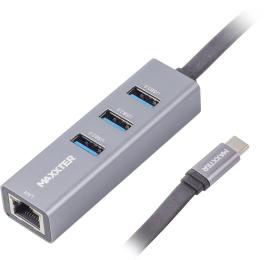 USB-хаб Maxxter NECH-3P-02 USB (тато) - RJ45 (мама) 3xUSB (мама)