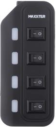USB-хаб Maxxter HU2A-4P-AC-02 Black