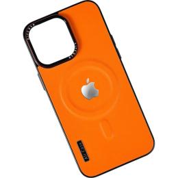 Чохол-накладка Infinity Magnetic Logo Leather Case для iPhone 16 Orange