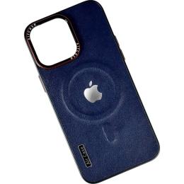 Чохол-накладка Infinity Magnetic Logo Leather Case для iPhone 16 Pro Blue