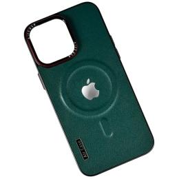Чохол-накладка Infinity Magnetic Logo Leather Case для iPhone 16 Green