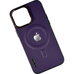 Чохол-накладка Infinity Magnetic Logo Leather Case для iPhone 16 Pro Violet