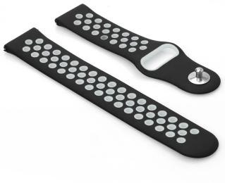 Ремінець для смарт-годинника BeCover Becover Vents Style для Amazfit Stratos 1/2/2S/3/GTR 2/GTR 47mm/GTR Lite 47mm/Nexo/Pace Bla Black White