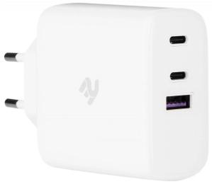 Адаптер живлення для телефона 2E 2E-WC3USB65W-W White (USB-C Wall Charger GaN 65W)
