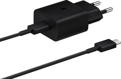 Мережевий зарядний пристрій для телефона Samsung EP-T1510XBEGRU Black (15W Power Adapter Type-C Cable )