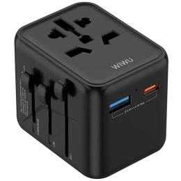 Мережевий перехідник WIWU UA012 Warrior 12W + 1USB-A/1C Black