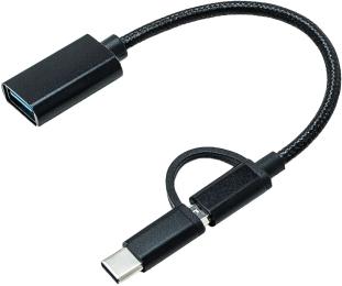 Перехідник XoKo AC-150 microUSB(тато) - USB Type C(тато) USB(мама) Black