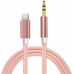 Аудіо-кабель VALUE AUX Lightning(тато)3 pin mini-jack 3.5(тато), 1m Pink