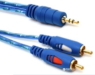 Аудіо-кабель VALUE mini-jack 3.5(тато)2хRCA(тато), 5 м Blue