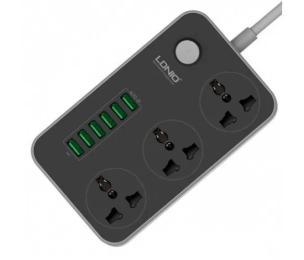 Мережевий фільтр LDNio SC3604/19045 Black Gray 2 м, 3 розетки, 6 USB