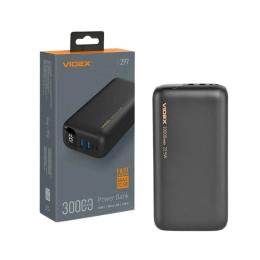 Зовнішній портативний акумулятор Videx VPB-297 30000 mAh Black (VPB-297-B)