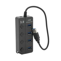 USB-хаб Voltronic USB 3.0 Black 4 порти